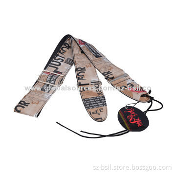 Adjustable Leather Acoustic Guitar Strap Bass, New Style Color Printing Metal Buckle Adjuster